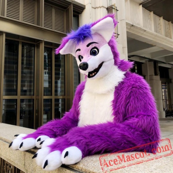 Purple Fox Dog Fursuit Fox Mascot Costumes