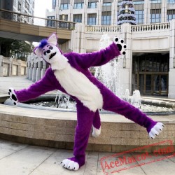 Purple Fox Dog Fursuit Fox Mascot Costumes