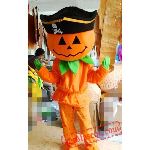 Halloween Pirate Pumpkin Mascot Costume