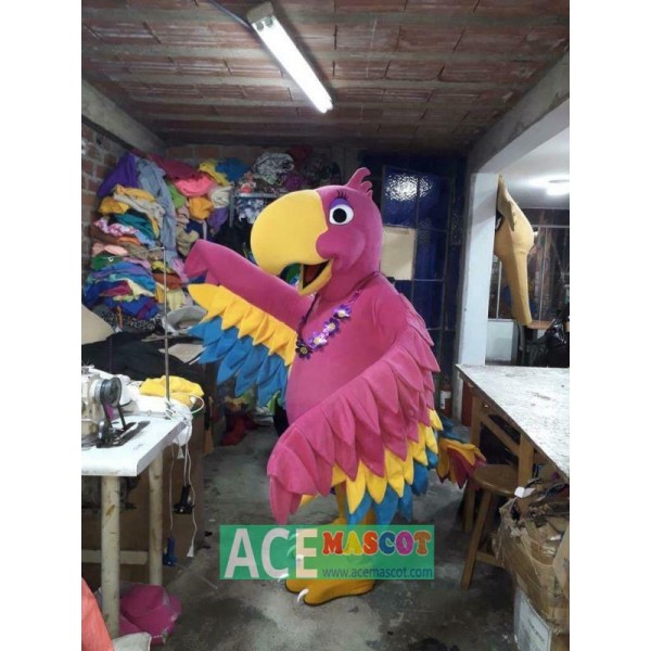 Parrot Hot Pink Animal Farm Mascot Costume