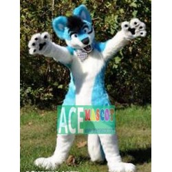 Long Hair Husky Dog Fox Mascot Costume