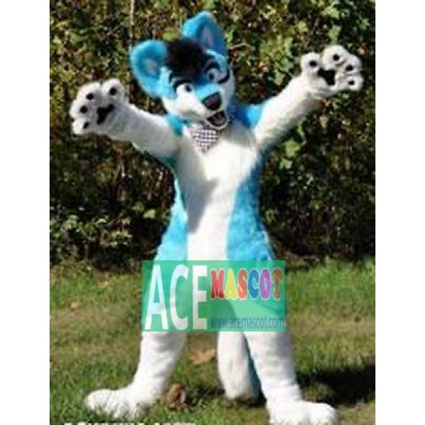 Long Hair Husky Dog Fox Mascot Costume