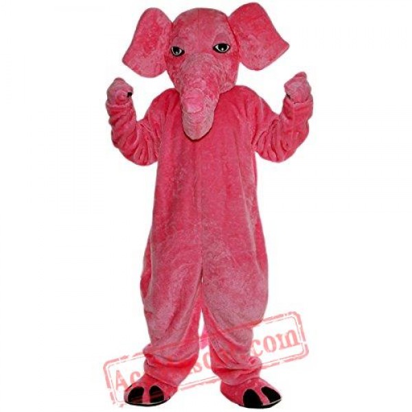 Giant Pink and White Elephant BIGGYMONKEY™ Mascot Costume