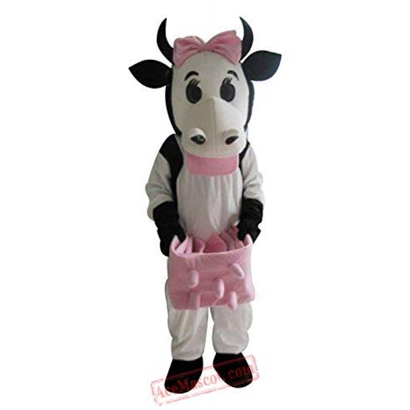 Pink Cow Mascot Costume