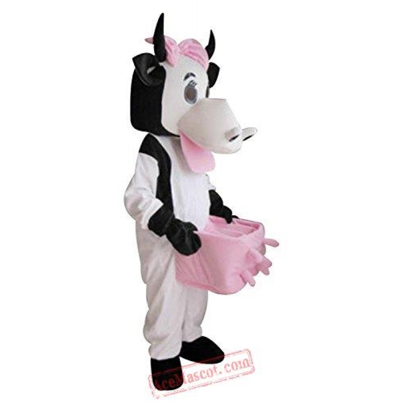 Pink Cow Mascot Costume