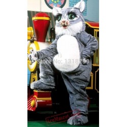 Lavender Yeti mascot costume character dressed with a Capri Pants and  Cufflinks - Mascot Costumes -  Sizes L (175-180CM)