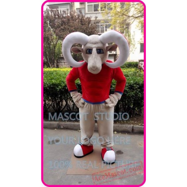 Red and white elephant mascot, elephant costume 