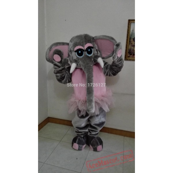 Pink Elephant Mascot Costume