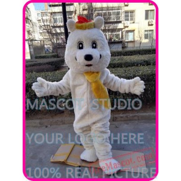 Plush White Polar Bear Mascot Costume