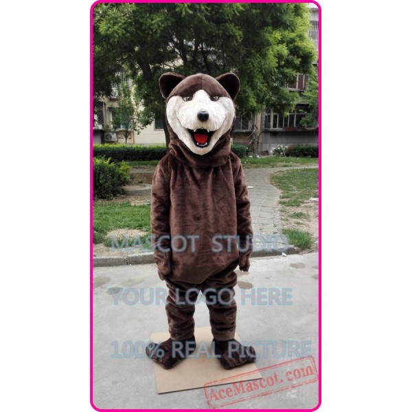 Brown Grizzly Bear Mascot Costume Deluxe Material