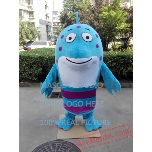 Blue Fish Mascot Costume