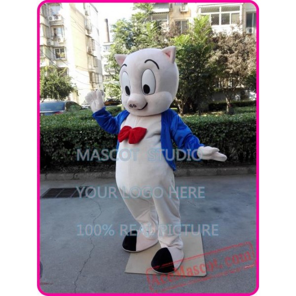 Porky Pig Mascot Cartoon Costume