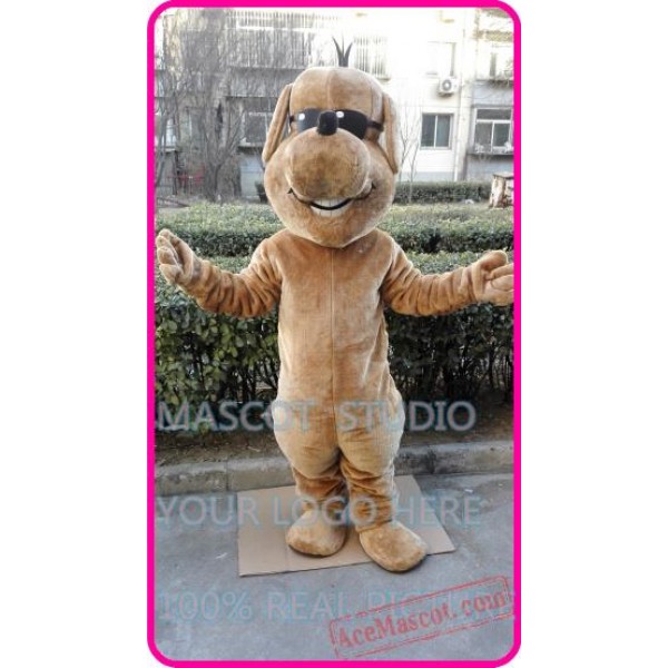 Plush Glass Dog Mascot Costume