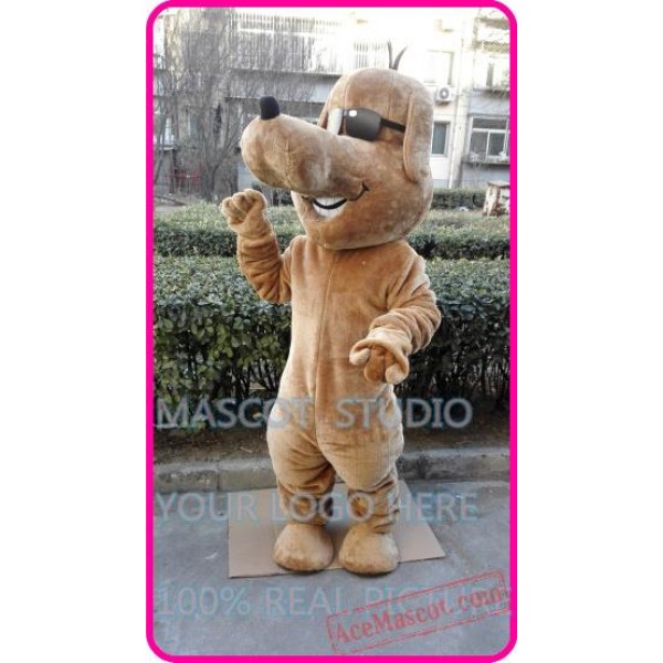 Plush Glass Dog Mascot Costume