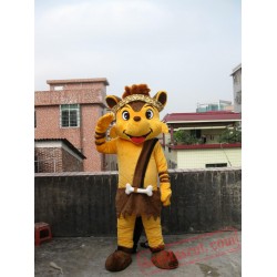 Plush Big Yellow Fox Mascot Costume