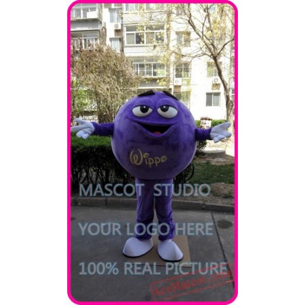 Purple Chocolate Beans Mascot Costume