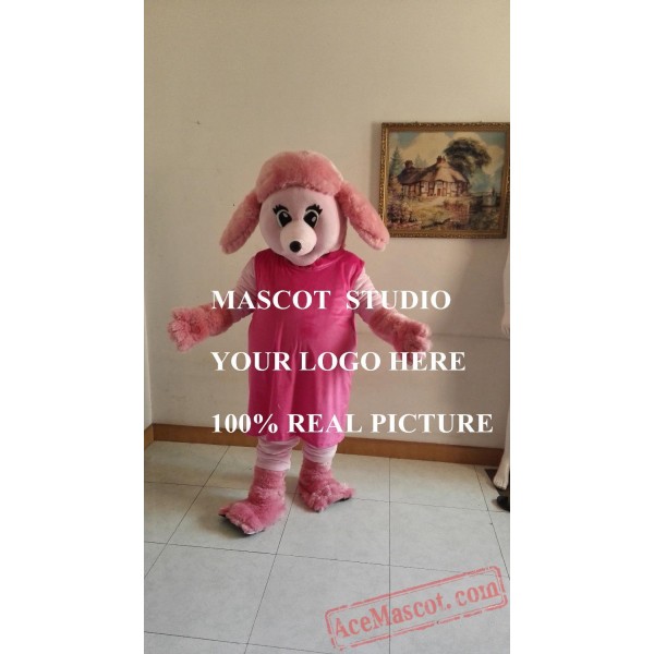 Pink Pregnant Dog Mascot Costume