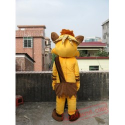 Plush Big Yellow Fox Mascot Costume