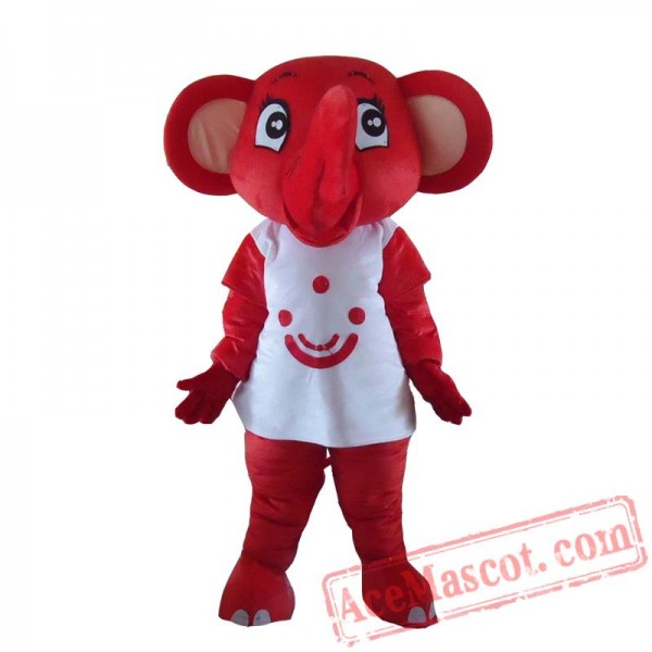 Red Elephant Mascot Costume Cosplay Outfits