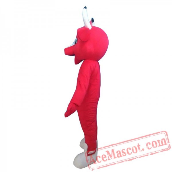 Red Bull Cow Mascot Costume Adult Animal Cosplay Costume