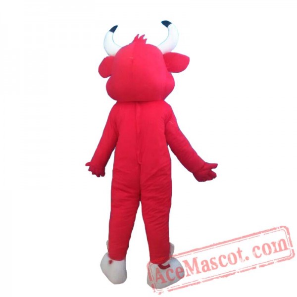 Red Bull Cow Mascot Costume Adult Animal Cosplay Costume