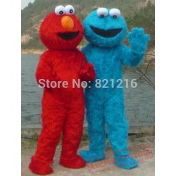 Red Elmo Blue Cookie Monster Mascot Costume