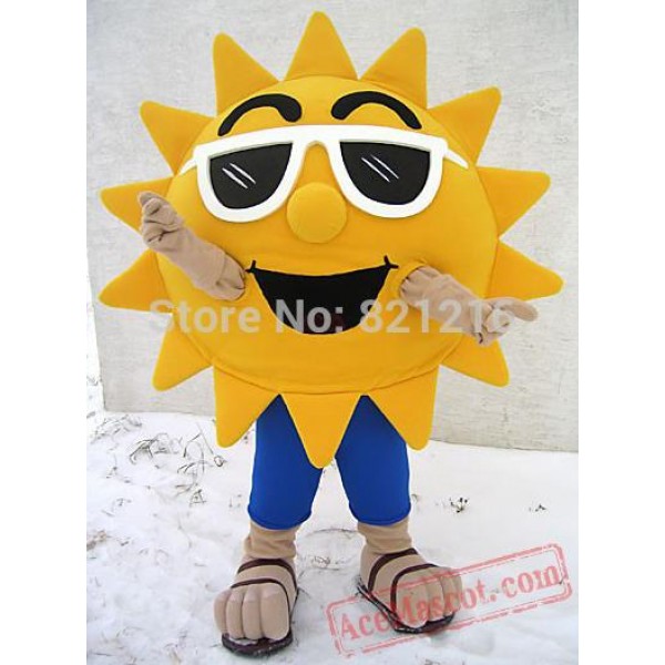 Summer Beach Sunshine Sunglasses Sun Mascot Costume