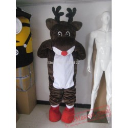 Reindeer Moose Red Nose Deer Mascot Costume