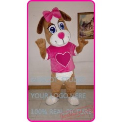 Pink Female Dog Mascot Costume