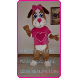 Pink Female Dog Mascot Costume