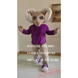 Purple Ram Mascot Costume