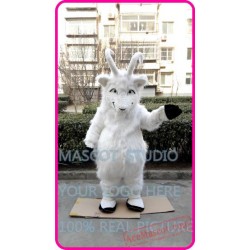 Plush White Goat Sheep Ram Mascot Costume