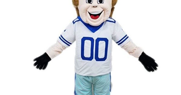 Dallas Cowboy Mascot Costume People with Blue Denim Scarf