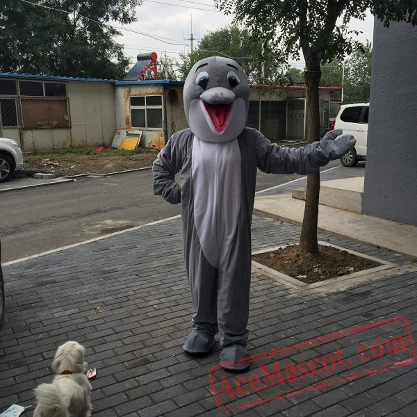 Giant Gray Dolphin BIGGYMONKEY™ Mascot Costume - Sizes L (175-180CM)