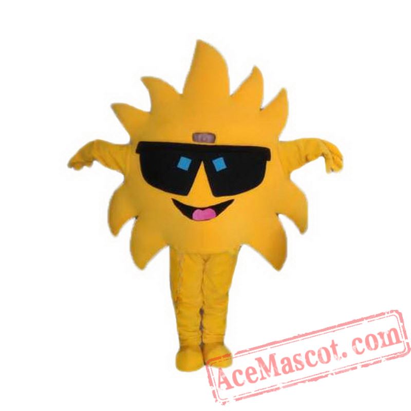 Cool Large Sun Plush SPOTSOUND Mascot Dressed In Sunglasses With Text -  Mascots not classified 